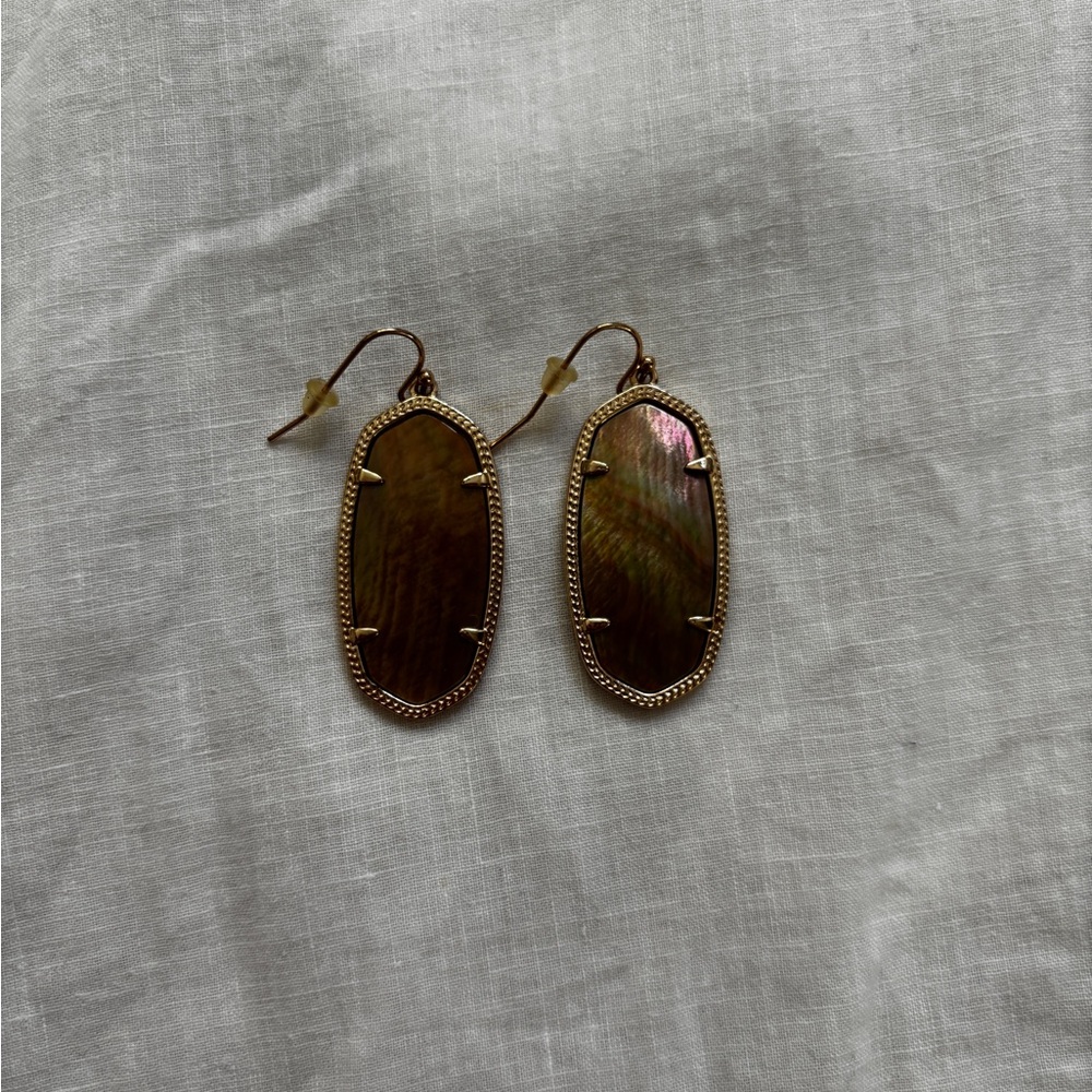 Kendra Scott Brown Mother of Pearl Elle Earrings